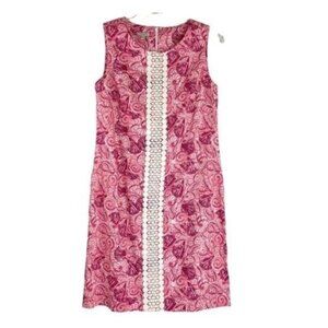 Talbots Pink Shell Pattern Sheath Dress